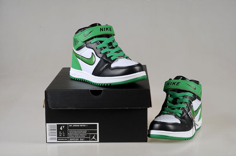 Air Jordan1 Kid\'S Shoes Black//White/Seagreen Online